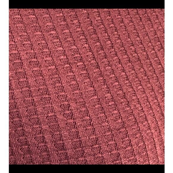 Chaser Burgundy Wisteria Waffle Print Thermal Top size Small - Picture 9 of 14